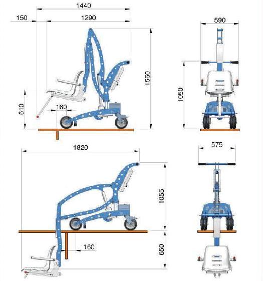 Technical schema EcoPool portable pool lift