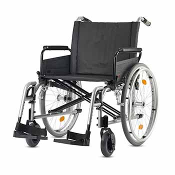 Manual extra-wide XL wheelchair, available for hire for your leisure or professional travel in Paris and everywhere in France