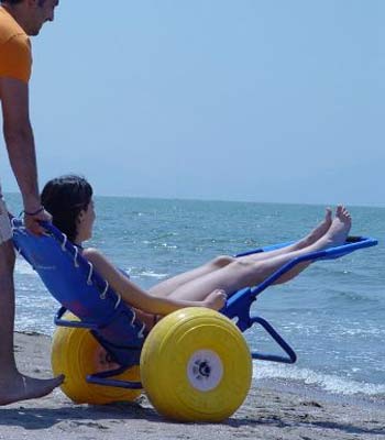 Bath (beach, swimming pool) access wheelchair hire for the disabled and handicapped