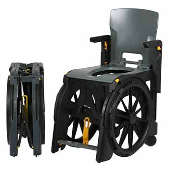 WheelAble plastic folding chair hire, ideal for disabled and handicapped travel